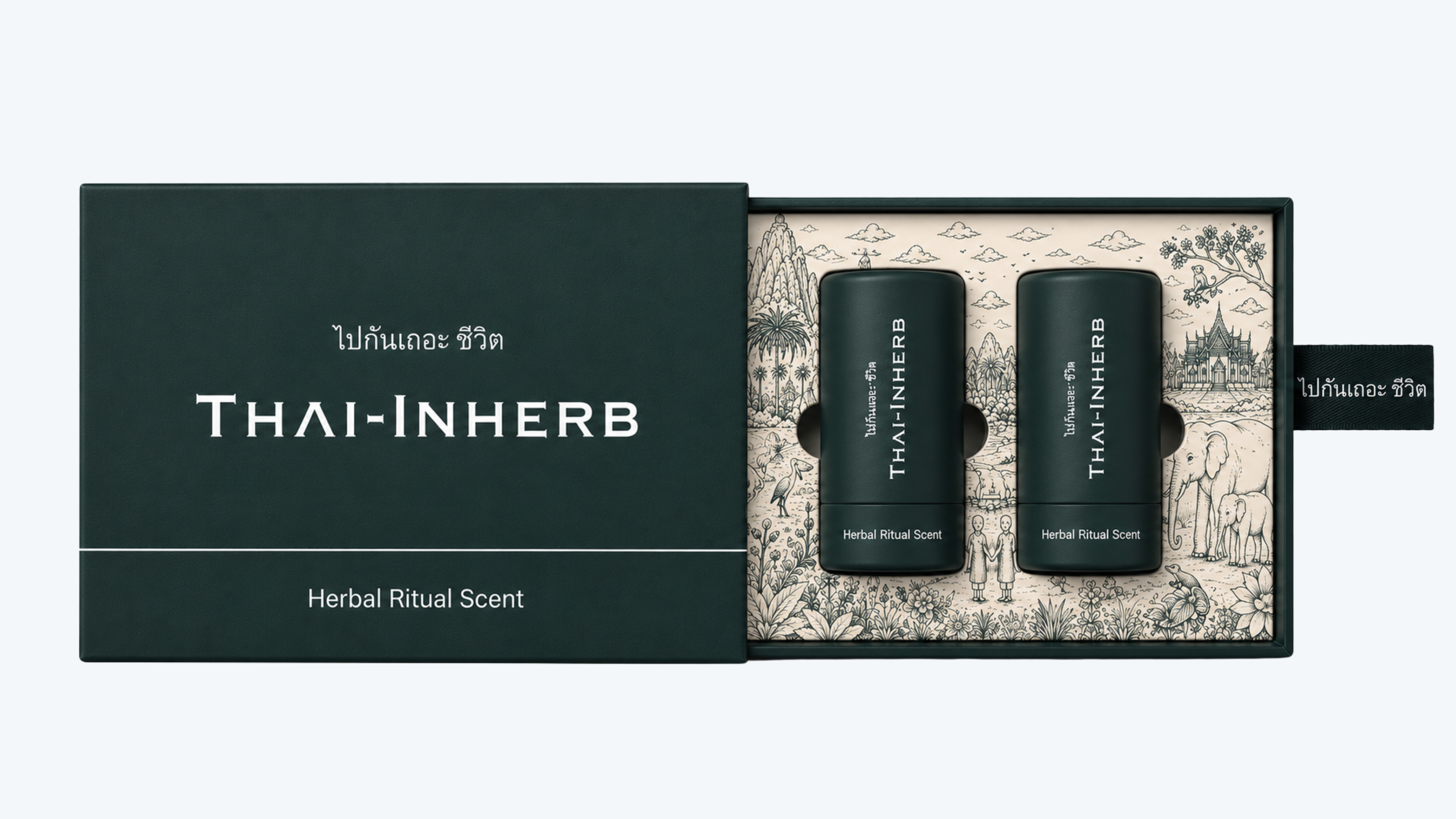 THAI-INHERB Ritual Set — 3× Natural Herbal Inhalers | Home, Work & Travel